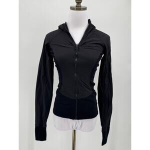 Lululemon Womens Black Reversible Full Zip Dance Studio Jacket Sz 2